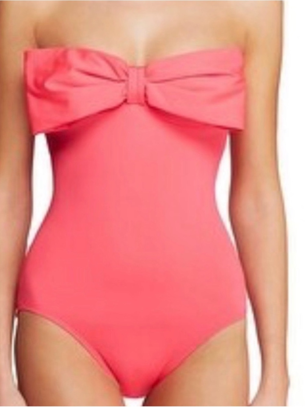 kate spade Coral Strapless Bow One-Piece Swimsuit